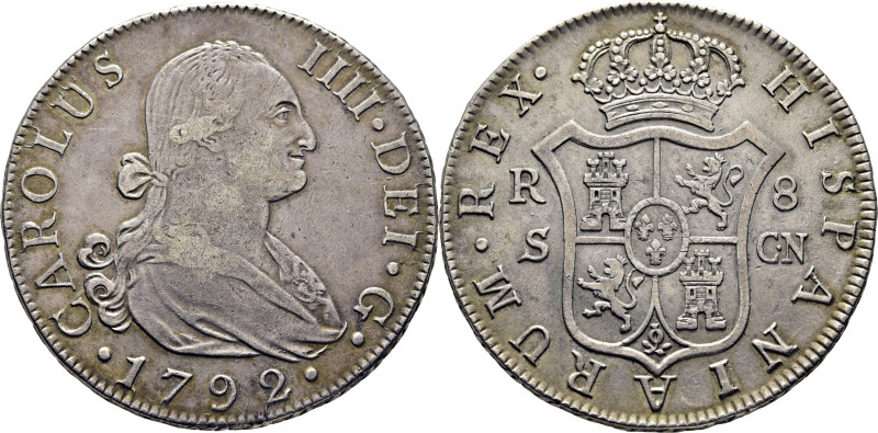 CARLOS IV. Sevilla. 8 reales. 1792. CN. Cy13860 (600€). Mínimas marquitas en anv...
