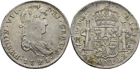 FERNANDO VII. Zacatecas. 8 reales. 1821. RG. Casi EBC-