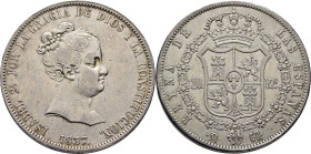 ISABEL II. Madrid. 20 reales. 1837. CR. Algo escasa