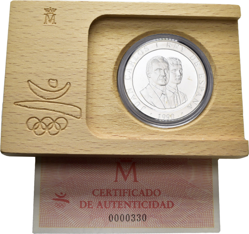 XXV Olimpiada Barcelona ´92. 2.000 pesetas. 1990. Barca de Tamusiens. Con certif...