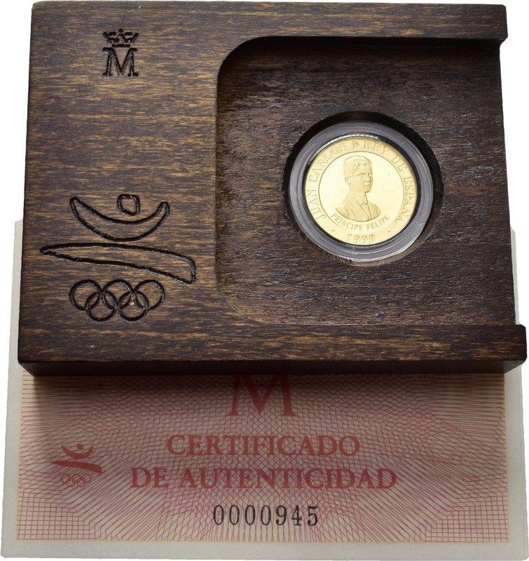 XXV Olimpiada Barcelona ´92. 10.000 pesetas. 1990. Gimnasta. Con certificado y e...