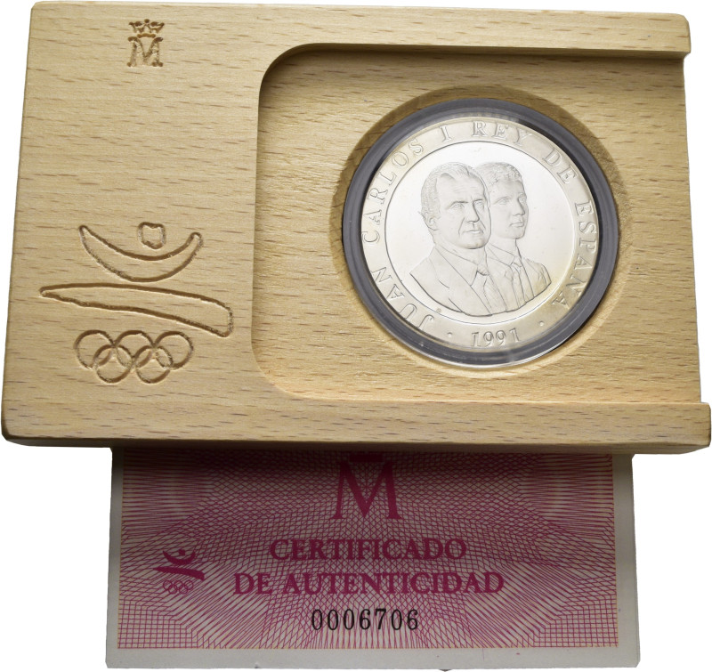 XXV Olimpiada Barcelona ´92. 2.000 pesetas. 1991. Jinete ibérico. Con certificad...