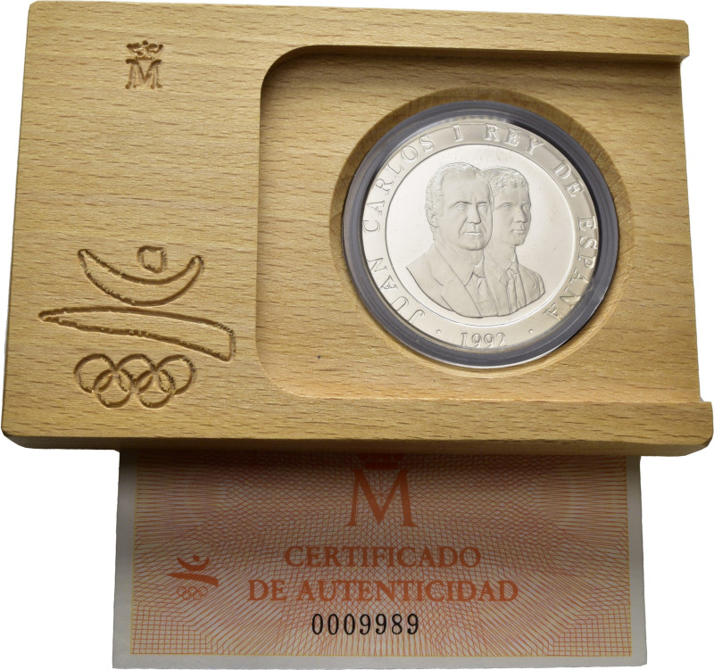 XXV Olimpiada Barcelona ´92. 2.000 pesetas. 1992. Con certificado y en su estuch...