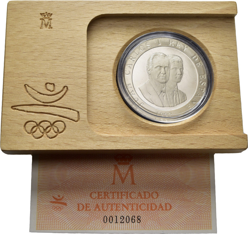 XXV Olimpiada Barcelona ´92. 2.000 pesetas. 1992. Con certificado y en su estuch...