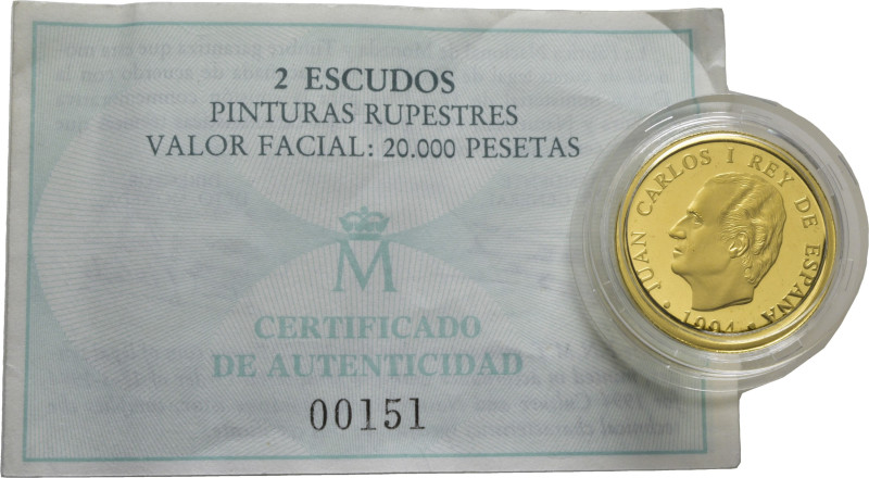 CULTURA Y NATURALEZA. 20.000 pesetas. Arte rupestre. 1994. Con certificado. Cy18...