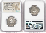 EASTERN EUROPE. Danube Region. Uncertain Celtic Tribe. Ca. 2nd-1st centuries BC. AR tetradrachm (26mm,13.43gm 5h). NGC Choice VF 4/5 - 3/5. Minted in ...