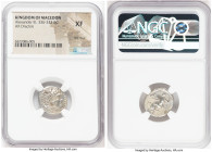 MACEDONIAN KINGDOM. Alexander III the Great (336-323 BC). AR drachm (17mm, 1h). NGC XF, flan flaw. Lifetime issue of Miletus, ca. 325-323 BC. Head of ...