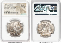 ATTICA. Athens. Ca. 2nd-1st centuries BC. AR tetradrachm (32mm,16.41gm 12h). NGC Choice VF 4/5 - 4/5. New Style coinage, ca. 107/6 BC, 2nd month, Hera...
