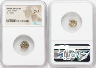 IONIA. Phocaea. Ca. 477-388 BC. EL sixth-stater or hecte (10mm). NGC Choice Fine. ead of Athena left, wearing crested Attic helmet decorated with grif...