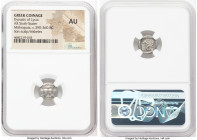 LYCIAN DYNASTS. Mithrapata (ca. 390-360 BC). AR sixth-stater (12mm, 6h). NGC AU. Uncertain mint. Lion scalp facing / M-E-X, triskeles with voided annu...