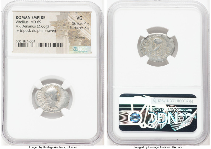 Vitellius (late April-20 December AD 69). AR denarius (20mm, 2.66 gm, 6h). NGC V...