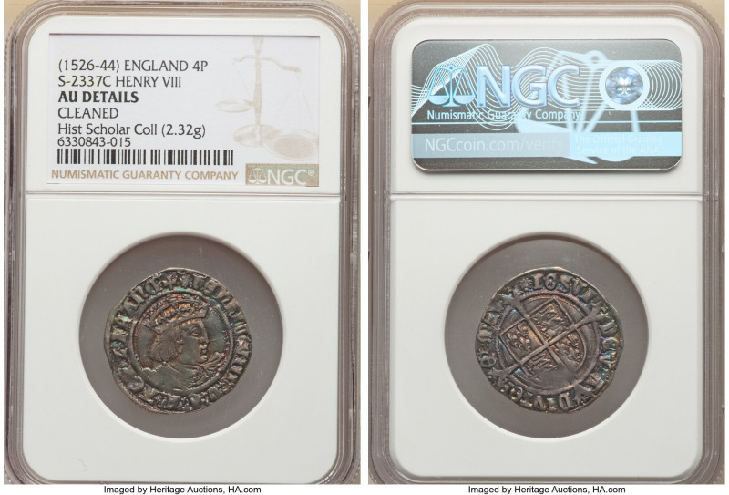 Henry VIII (1509-1547) Groat ND (1526-1544) AU Details (Cleaned) NGC, London min...