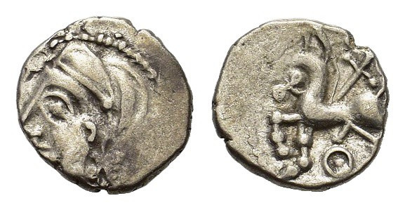 Central Gaul, Bituriges Cubi, c. 1st century BC. AR Quinarius (14mm, 1.90g). Bar...