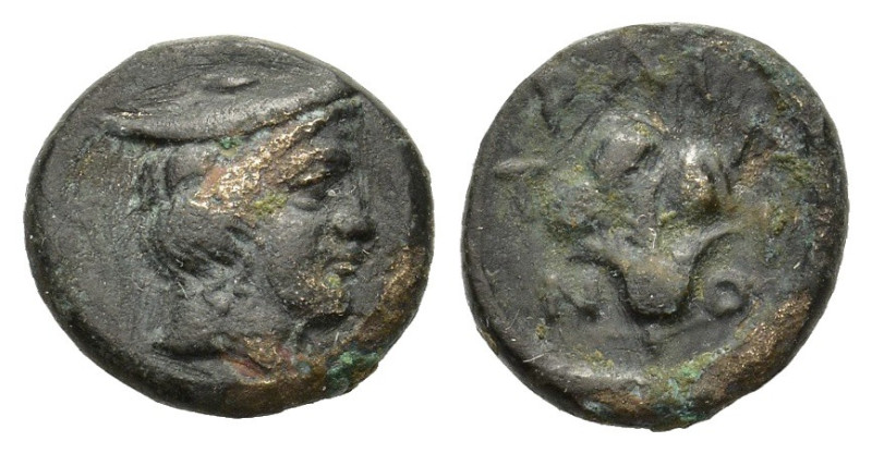 Macedon, Tragilos, c. 400 BC. Æ (15mm, 3.50g). Head of Hermes r., wearing petaso...