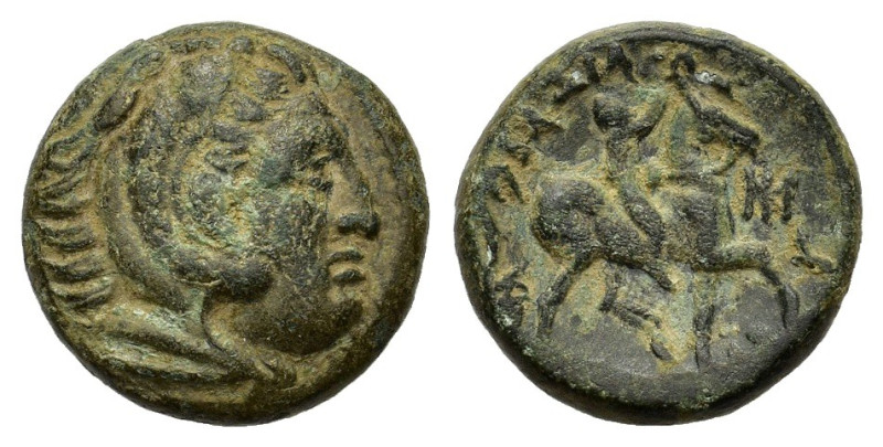 Kings of Macedon. Kassander (319-297 BC). Æ (17mm, 5.36g). Pella(?). Head of Her...