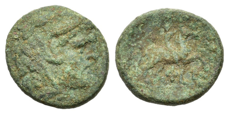 Kings of Macedon. Philip V (221-179 BC). Æ (17mm, 3.70g). Head of Herakles r., w...