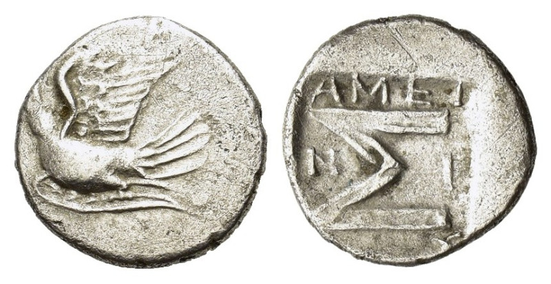 Sikyon, c. 100-60 BC. AR Triobol or Hemidrachm (15mm, 2.09g). Ameinias, magistra...