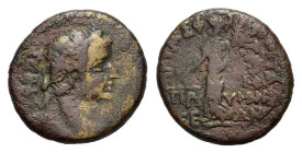 Augustus (27 BC-AD 14). Phrygia, Prymnessus. Æ (19mm, 4.60g). Artas, philopatris. Laureate head r. R/ Dikaiosyne advancing l., holding scales and grai...