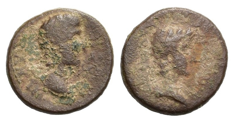 Tiberius with Germanicus ? (14-37). Lydia, Sardis(?). Æ (16mm, 2.80g). Bare head...