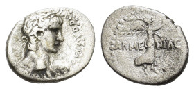 Nero (54-68). Cappadocia, Caesarea-Eusebia. AR Hemidrachm (15mm, 1.50g). Laureate head of Nero r. R/ Nike advancing r., holding palm and wreath. RPC I...