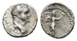 Vespasian (69-79). Cappadocia, Caesarea-Eusebia. AR Hemidrachm (13mm, 1.20g). Laureate head r. R/ Nike advancing r., holding wreath and palm frond. RP...