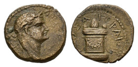 Domitian (81-96). Koinon of Crete. Æ (18mm, 3.30g). Laureate head r. R/ Lighted and garlanded altar. RPC II 33. Near VF