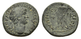 Hadrian (117-138). Cappadocia, Tyana. Æ (16mm, 3.00g), year 20 (135/6). Laureate head r. R/ Perseus standing facing, holding head of Medusa and harpa....