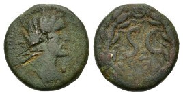 Antoninus Pius (138-161). Seleucis and Pieria, Antioch. Æ (24mm, 12.60g). Laureate head r. R/ Large SC, Z below; all within wreath. RPC IV.3 online 69...