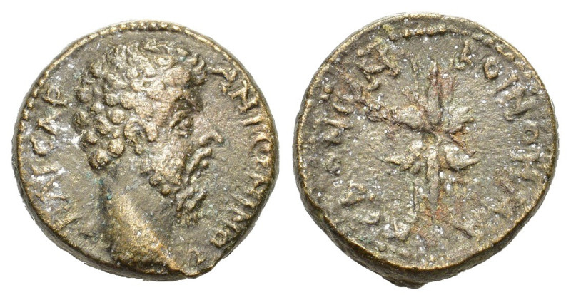 Marcus Aurelius (161-180). Macedon, Koinon. Æ (24mm, 13.50g). Bare head r. R/ Wi...