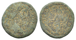 Septimius Severus (193-211). Pisidia, Antioch. Æ (21mm, 5.00g). Radiate head r. R/ Tyche standing l., holding branch and cornucopia. Cf. SNG BnF 1120....