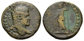 Caracalla (198-217). Thrace, Pautalia (30mm, 14.20g). Æ. Laureate head r. R/ Athena standing l., holding spear and resting on shield. Varbanov -. Good...