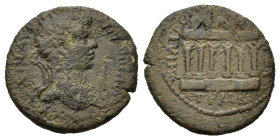 Caracalla (198-217). Pontus, Zela. Æ (30mm, 12.90g). Laureate head r. R/ Hexastyle temple of Anaitis. RG 9. Good Fine
