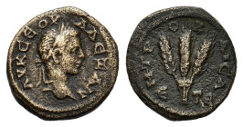 Severus Alexander (222-235). Cappadocia, Caesarea. Æ (20mm, 5.60g), year 5 (225/6). Laureate head r. R/ Three corn-ears. RPC VI online 6807 (temporary...