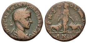 Gordian III (238-244). Moesia Superior, Viminacium. Æ (29mm, 15.80g). year 1 ? (238/9). Laureate, draped and cuirassed bust r., seen from behind. R/ M...