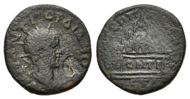 Gordian III (238-244). Cappadocia, Caesarea. Æ (24.5mm, 9.80g), year 4 (AD 241). Radiate head r.; c/m: head of Helios r. R/ View of Mount Argaeus set ...