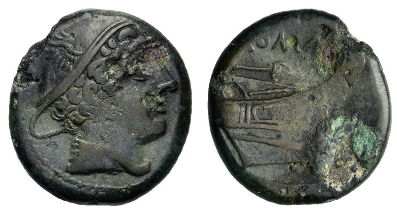 Anonymous, Rome, 217-215 BC. Æ Semuncia (19mm, 5.60g). Head of Mercury r., weari...