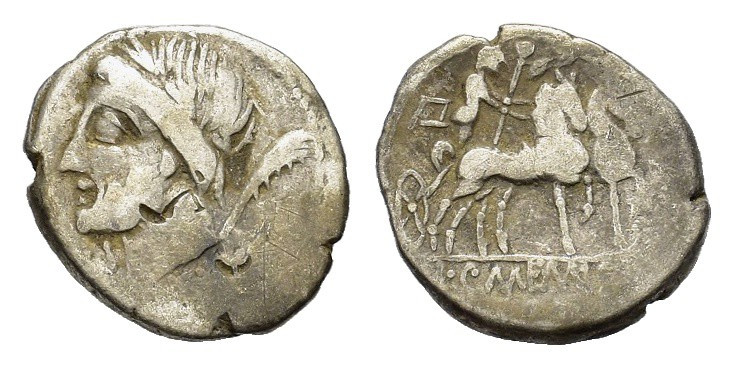 L. and C. Memmius L.f. Galeria, Rome, 87 BC. AR Denarius (17mm, 3.40g). Laureate...