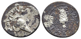 Roman Imperatorial, Mn. Cordius Rufus, Rome, 46 BC. Fourrèe Denarius (19mm, 2.70g). Crested Corinthian helmet r., surmounted by owl. R/ Aegis of Miner...