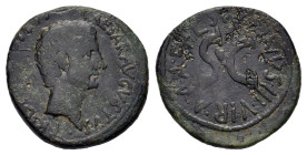 Augustus (27 BC-AD 14). Æ As (26mm, 10.40g). Rome, 15 BC. L. Naevius Surdinus, moneyer. Bare head r. R/ Legend around large S C. RIC I 386. Fine