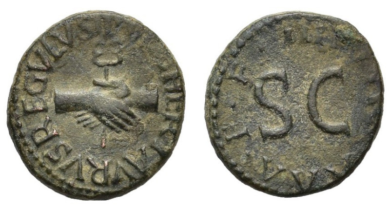 Augustus (27 BC-AD 14). Æ Quadrans (16mm, 3.20g). Rome. Pulcher, Taurus, and Reg...