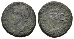 Tiberius (14-37). Æ As (26mm, 11.80g). Rome, 35-6. Laureate head l. R/ Legend around winged caduceus. RIC I 65. Fine