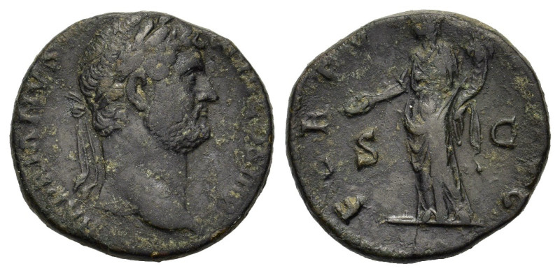 Hadrian (117-138). Æ As (24mm, 10.60g). Rome, 130-8. Laureate head r. R/ Fortuna...