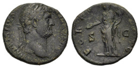 Hadrian (117-138). Æ As (24mm, 10.60g). Rome, 130-8. Laureate head r. R/ Fortuna standing l., holding patera and cornucopia. RIC II.3 2121. Rare, Good...