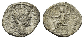 Septimius Severus (193-211). AR Denarius (18mm, 2.26g). Rome, 198-200. Laureate head r. R/ Jupiter seated l., holding victory and sceptre. RIC IV 130;...