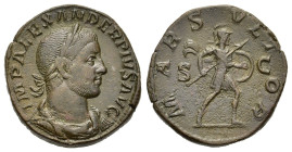 Severus Alexander (222-235). Æ Sestertius (28mm, 20.80g). Rome, 231-5. Laureate, draped and cuirassed bust r. R/ Mars advancing r., holding spear and ...