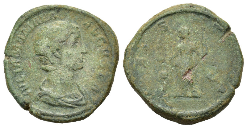 Julia Mamaea (Augusta, 222-235). Æ Sestertius (31mm, 25.00g). Rome, AD 226. Drap...