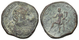 Otacilia Severa (Augusta, 244-249). Æ Sestertius (30mm, 21.80g). Rome, AD 246. Draped bust r., wearing stephane. R/ Concordia seated l., holding pater...