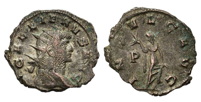 Gallienus (253-268). Antoninianus (22mm, 3.60g). Rome, 265-7. Radiate head r. R/...