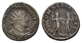 Gallienus (253-268). AR Antoninianus (19mm, 3.60g). Samosata, AD 260. Radiate, draped and cuirassed bust r., seen from behind. R/ Gallienus standing r...