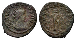 Gallienus (253-268). Antoninianus (21mm, 3.20g). Antioch, AD 263. Radiate and cuirassed bust r. R/ Hercules standing r., resting hand on hip, leaning ...